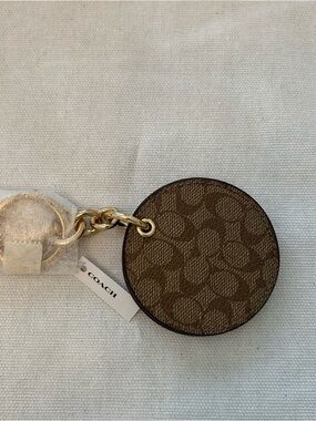 Coach Branded Compact Mirror Key Chain.